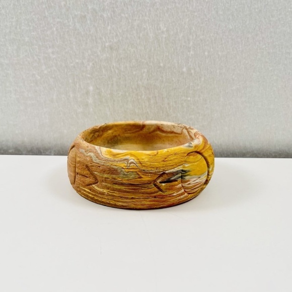 Comanche Pottery Inc. Vintage 1980's Swirl Bowl Handmade By Ron Allen #0075 - Picture 1 of 6